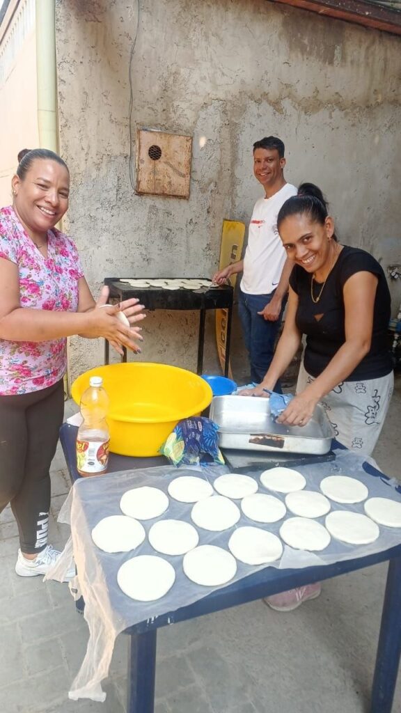 Preparando el arepazo